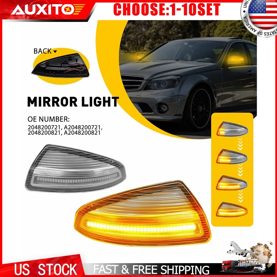 LED Dynamic Signal Clear Side Mirror Light For Mercedes Benz W204 Vito - Image 1 of 4