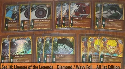 Naruto CCG Lineage of Legends 'Jutsu' Diamond Foil / Wavy Foil 1st Edition NM - Image 1 of 2
