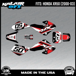 Graphics Kit for HONDA XR50 (2000-2003) XR 50 Evo - Red-Black - Bild 1 von 4