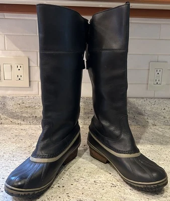 Botas de Equitação Feminina Sorel Slimpack Tall II Equestre Impermeável 10 Pretas - Imagem 1 de 4