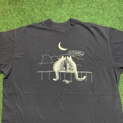 Vintage Crazy Shirts B Kliban 1975 Two Dead Rats Sz XL Navy Blue - Image 1 of 4