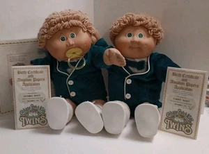 Cabbage Patch Twin 1982 Birth Certificate Adoption Paper Out Box Head Mold #3 - Picture 1 of 20