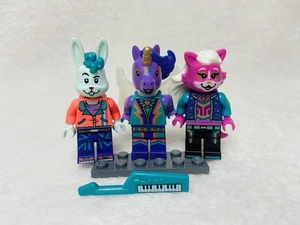 3 Lego Minifigur VIDIYO Bunny Gitarrist 43113 Kätzchen Keytarist Vid027 Einhorn - Bild 1 von 5