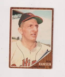 1962 Topps # 245 Ron Hansen VG-EX!  Spedizione gratuita! - Foto 1 di 2