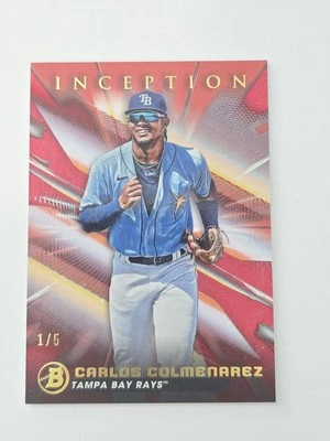 2023 Bowman Inception Carlos Colmenarez Red Foil /5 #95 Tampa Bay Devil Rays - Image 1 of 3