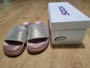 Soda Women's Bedazzled Sylvia-S Penny/Pink Sandals size 10 - Picture 1 of 3