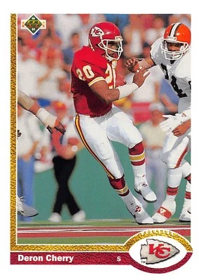 Deron Cherry 1991 Upper Deck 374  Kansas City Chiefs  Football Card - Image 1 of 2