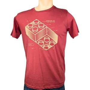 Impossible Lego Men's Medium Brick Red NWT Short Sleeve T-Shirt Typographia - Picture 1 of 9