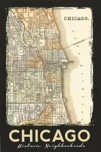 Cartolina Illinois Chicago Mappa Quartieri Storici Come Nuova Mai Usata - Foto 1 di 1