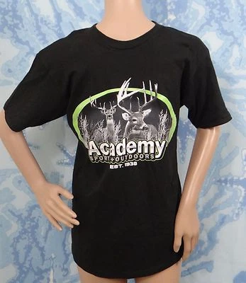 Camiseta manga corta ACADEMY SPORTS+OUTDOORS negra con gráfico de renos, talla S Foto 1 de 3
