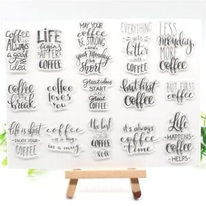 Coffee Scrapbooking Silicone Clear Stamp DIY Craft Paper Card Decoration Art 1PC