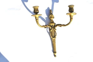 FANCY ANTIQUE FRENCH BRONZE/BRASS WALL SCONCES/CANDLES HOLDER - Picture 1 of 8