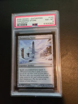 2006 Magic the Gathering MTG Thrumming Stone Coldsnap PSA 8 POP 1, 0 Higher - Image 1 of 2