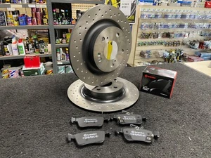 FOR HONDA CIVIC  X TYPE  R FK8 17-22 PERFORMANCE REAR  BRAKE DISCS  BREMBO PADS - Afbeelding 1 van 2