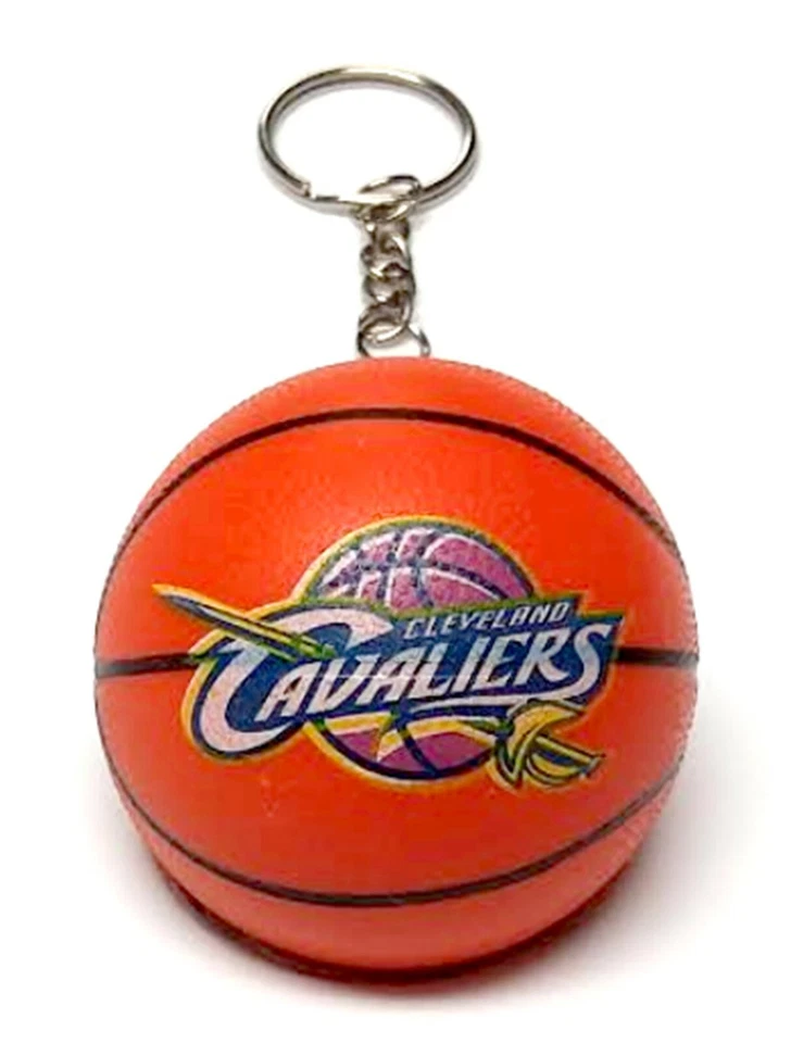 CLEVELAND CAVALIERS NBA MINI 2" ROUND BASKETBALL KEYCHAIN RETIRED 2015 GIFT - Image 1 of 1