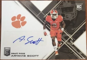 2017 Elite Draft Picks Draft Picks Autographs Artavis Scott #162 Clemson Tigers - Picture 1 of 2