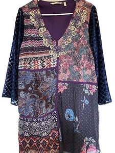 Top túnica grande SOFT AROUND bordado patchwork metálico TODOS JUNTOS - Imagen 1 de 8