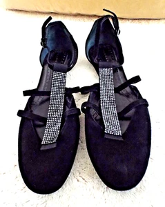 ***BARBARA BUI Spain Sz 39.5/9M sparkle suede FLATS black!! - Picture 1 of 6