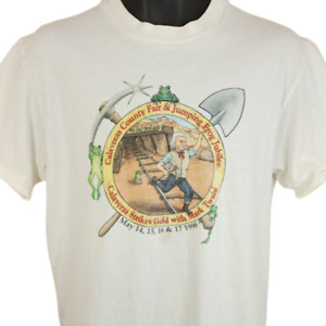 T-Shirt Mark Twain Vintage 90er 1998 Calaveras County Fair springender Frosch Medium