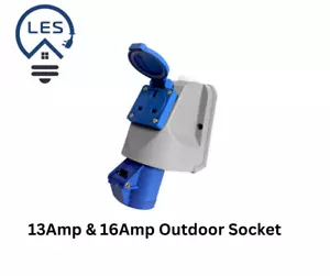 240V 16 AMP / 13 AMP Multi CEE Socket IP44 Caravan Hook-up / Workshop Socket - Picture 1 of 2
