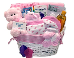 Simply Baby Necessities Basket - Pink Baby Bath Set & Baby Girl Gifts - Perfect - Picture 1 of 1