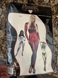 Women's Sexy Liquid Metal Silver Skin Costume Unitard SMALL - Picture 1 of 5