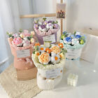 Hand-knitted Artificial Fake Flowers Bouquet Ornament Knited Hand Holding Flower