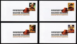 USA, SCOTT #4446-4449, SET OF 4 DCP FDC COVERS COWBOYS OF THE SILVER SCREEN 2010 - Picture 1 of 5