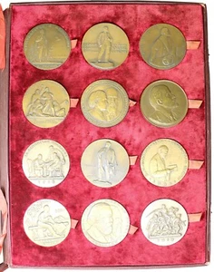 A198, Russia sovietica, URSS, 12 medaglie di Maniser, Lenin, scatola originale! Raro! - Foto 1 di 11