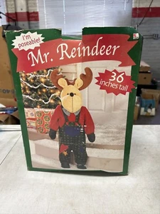 Kmart Mr. Reindeer Poseable 36” Tall Clothed Reindeer Christmas Decoration Rare - Picture 1 of 1