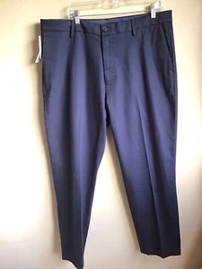 New Mens Dockers Classic Fit Flex Comfort Luxe Cotton Navy Blue Khaki Pants - Picture 1 of 8