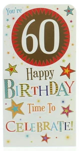 "Billetera de dinero tarjeta de regalo y sobre - 60 cumpleaños con lámina de oro 7x3,5" - Imagen 1 de 1