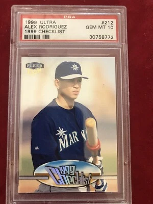 Alex Rodriguez 1999 Fleer Ultra Checklist Baseball Card #212 PSA Gem Mint 10 - Image 1 of 2