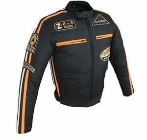 Motocicleta & Ocio Chaqueta Textil Biker Custom Poliéster Retro Protectores De - Imagen 1 de 12
