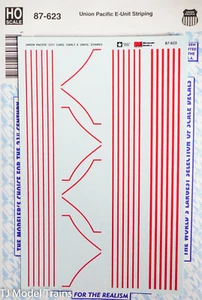 Microscale Decal HO #87-623 Union Pacific E-Unit Striping (use with 87-109, 87- - Picture 1 of 3