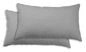 2er Set Kissenbezug Kissenhülle 40x80 cm silber Uni Kopfkissenbezug Baumwolle - Bild 1 von 5