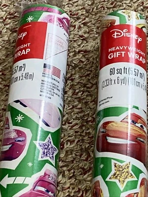 Disney Pixar Cars 2 Children Christmas/Birthday Heavyweight Gift Wrap 60 Sq Ft - Image 1 of 4