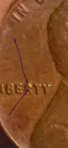 1962D Error Penny ,Filled R In Word, Liberty Die Chip, Extra fine - Picture 1 of 5