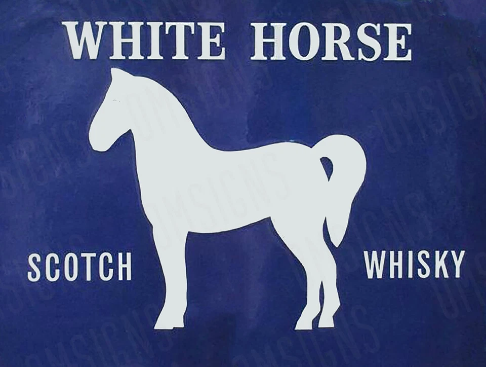 Letrero metálico vintage de whisky escocés caballo blanco ENVÍO GRATUITO decoración de bar Foto 1 de 1