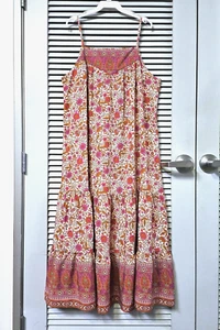red shirring textured hi-low maxi long dress 1XL - Picture 1 of 3