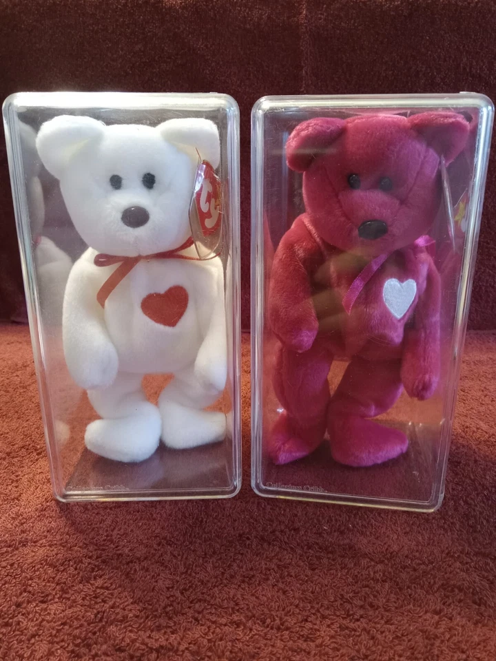 Ty Beanie Baby Valentino Bear 1994 White Plush Red Heart & Bow Collectible