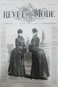 REVUE DE LA MODE XIXème N° 681 de 1885 BRODERIE COUTURE ROBES CHAPEAUX   - Foto 1 di 3
