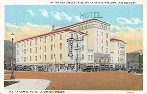 Postal O: Hotel La Grande, La Grande, Oregon, Antiguo WB 1920, Oregon Trail - Imagen 1 de 2