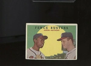 1958 Topps Fence Busters Hank Aaron Eddie Mathews Milwaukee Braves #212 ⭐️💥🎯VG - Picture 1 of 2