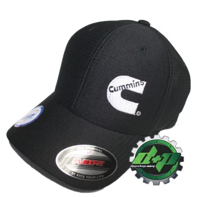 Cummins hat ball cap fitted flex fit flexfit stretch cummings dry black wicking - Image 1 of 2