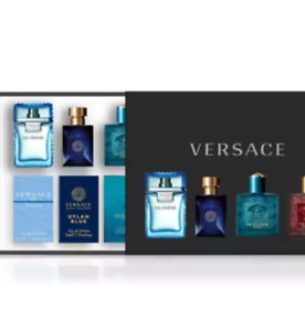 VERSACE Mens MINI Fragrance GIFT set 4 X 5ML MINIATURE Discovery BOX New SEALED