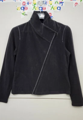 Royal Robbins куртка женщин M черный флис ассиметричный молнии высоты шеи на открытом воздухе Pkt - Изображение 1 из 4