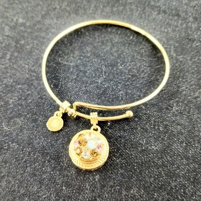 Brazalete brazalete de alambre dorado con dijes a presión de jengibre Foto 1 de 4