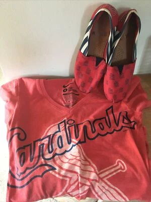 St. Louis Cardinals Womens Canvas Shoes Slippers Size M (6 - 7) Nike Shirt - Image 1 of 4