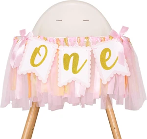 1St Highchair Banner Birthday Girl,First Birthday Highchair Banner,One Year Old - Picture 1 of 12